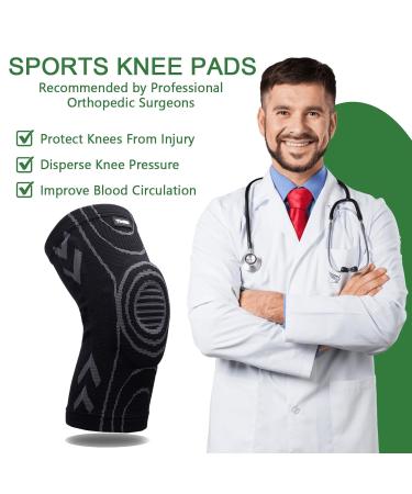 Knee Brace for Pain Relief - Adjustable Sleeve with Stabilizers & Patella Gel Pad for Athletes | Meniscus Tear Support (Large - Buy Online on GoSupps.com