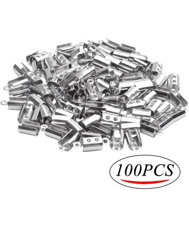 Stainless Steel Fold Crimp Ends Terminators - 100Pcs for Necklace, Tassel, Leather Jewelry - 5MM - Buy Online on GoSupps.com