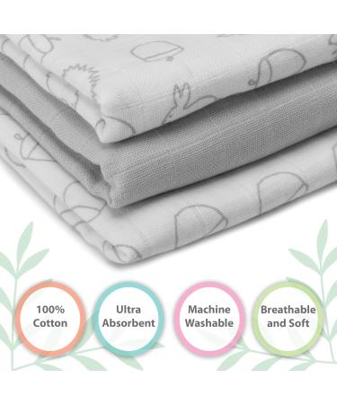 MuslinZ 6pk Baby Muslin Squares Burp Cloths, Dribble Cloth, Breastfeeding Cover - Sealife Print 100% Pure Cotton 70x70cm | Absorbent & Breathable - Buy Online on GoSupps.com
