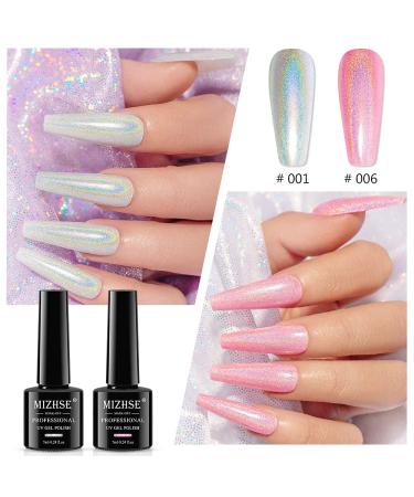 MIZHSE Holographic Gel Nail Polish Set - Galaxy Chameleon Glitter Lacquer for Salon-Worthy Nail Art at Home - Buy Online on GoSupps.com