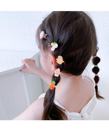 Unaone 40 PCS Cute Cartoon Hair Ties for Girls | Stretchable Elastic Bands for Ponytails | Ideal for Baby Girls, Toddlers, Kids | Type 3 - Buy Online on GoSupps.com