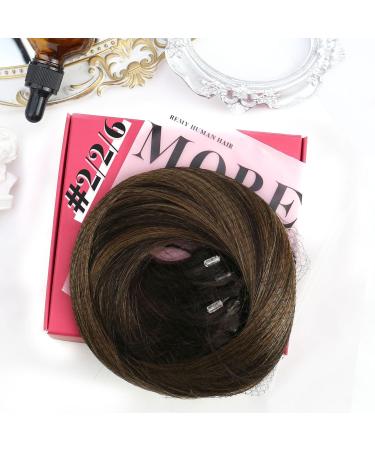 Moresoo Micro Loop Extensions - Real Hair 35 cm #2/6/2 Dark Brown Ombre Microring Extensions | 50g Remy Hair Cold Fusion Ideal for International Shipping - Buy Online on GoSupps.com