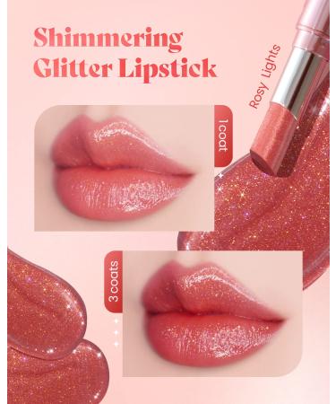 AMTS Tinted Lip Balm-Rosy Lights | Hydrating Glitter Lipstick for Soft Lips | Pearl Shimmering Korean Lip Tint - Buy Online on GoSupps.com