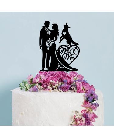 Custom Wedding Cake Topper With Dogs Bride And Groom With German Shepherd Heart Dog Cake Topper Personalized Wedding Topper Couple With Pet Cake Toppers Gift for Wedding Anniversary
