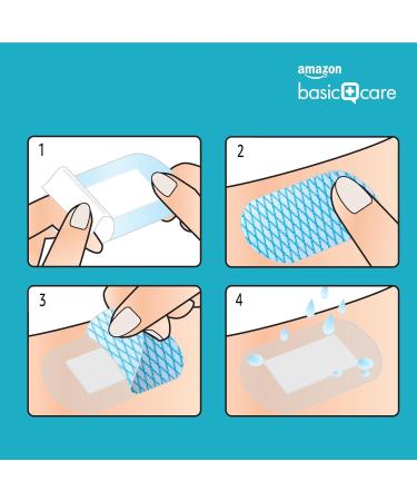 Amazon Basic Care Waterproof Pavement - Transparent Second Skin 60 Pieces (12 Packs of 5) | High Protection Water Resistant 7.5 x 5 cm - Buy Online on GoSupps.com