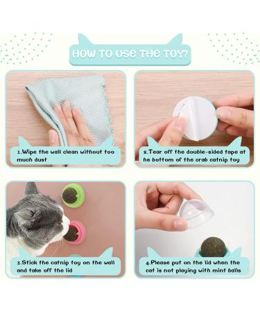 Xinstroe 4 Pack Catnip Balls Toys - Rotating Wall Catnip Balls for Engaging Cat Play | Shop Internationally - Buy Online on GoSupps.com