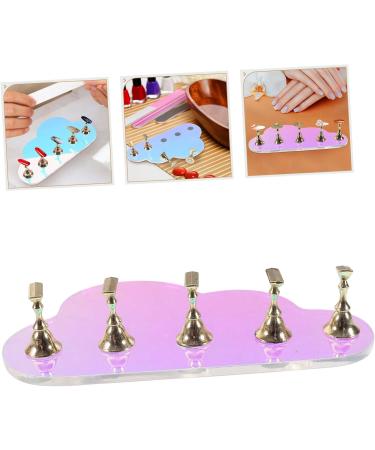 FRCOLOR 1 Set Computer Desk Nail Holder for Painting Nails Press on Nails Stand Nail Color Showing Tools Nail Display Stand Press on False Nails Holder Acrylic Bracket With Base - Buy Online on GoSupps.com