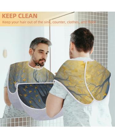 Deer Butterfly Beard Bib Apron - Best Beard Hair Catcher for Men | Perfect Father's Day & Christmas Gifts for Dad | Durable Beard Bib with 2 Suction Cups - Buy Online on GoSupps.com