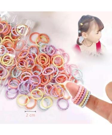100PCS Multicolor Baby Hair Bands for Women, Girls, Toddlers - Small Hair Bobbles, Ties for Kids - #14 Fangbai - Buy Online on GoSupps.com