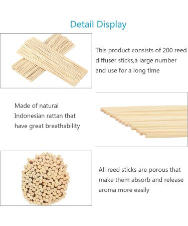 KATOOM 200pcs Rattan Reed Diffuser Sticks - Aromatherapy Room Fragrance Oil Sticks for Home Office Spa & Fitness - Buy Online on GoSupps.com
