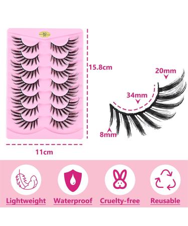 7 Pairs 17MM Fox Eye Lashes - Wispy Fluffy Cat Eye Strip Lashes | Lightweight Volume Fake Eyelash Extensions for Natural Look - AD05 - Buy Online on GoSupps.com