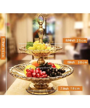 Kitchen Countertop Fruit Rack Fruit Basket Fruit Bowl Fruit Basket Bowl Fruit Basket 2-Tier Fruit Bowl Glass Classical Crystal Fruit Basket for Living Room Kitchen Decoration Onecolor - Buy Online on GoSupps.com
