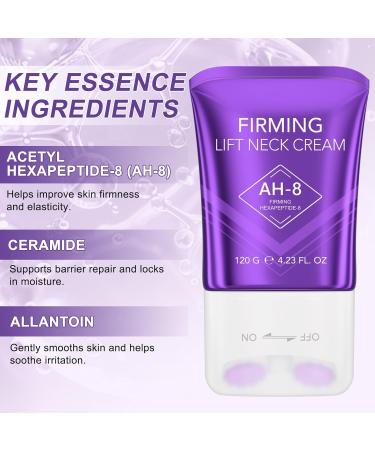 Vawcrn AH-8 Firming Neck Cream Lifting Neck Firming Cream with Roller Reduces Wrinkles Fine Lines And Double Chin Moisturizes & Tightens Skin Improves Elasticity Anti-Aging - Buy Online on GoSupps.com