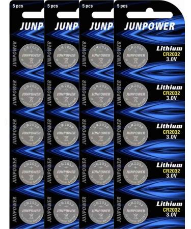 CR2032 3V Lithium Battery (20pcs) 5 Count (Pack of 4)