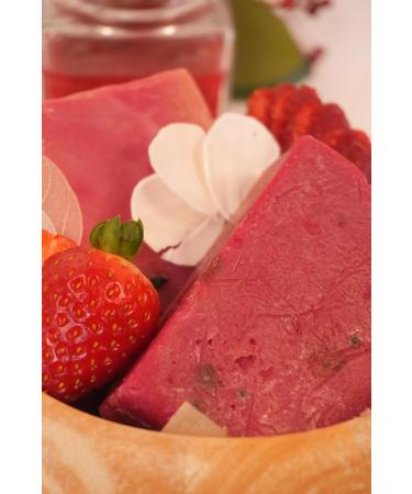 Olive Oil Soap Bar - Handmade 100% Pure Natural Vegan - Strawberry Vanilla Scent - 1 Bar - Buy Online on GoSupps.com