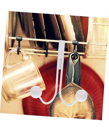 Hemoton 2pcs Double Hook Coat Hangers Towel Rack Clothes Hangers Hooks Door Hook Hanger Nail Hat Hook 14x9cm White - Buy Online on GoSupps.com