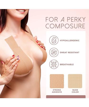 Skin Color Boob Tape 5m x 5cm (2 Pack) - Professional Grade Kinesiology Tape for DIY Breast Lift, Push Up, and Body Support - Waterproof and Breathable - Buy Online on GoSupps.com