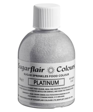 Sugarflair Platinum Edible Glitter Sugar Sprinkles - for Cake Decorating Sprinkle on Cakes Cupcakes Treats Desserts Ice Cream and Deserts - 100g
