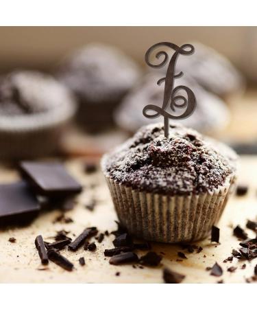 Initial Z Cupcake Toppers Wedding Letter Monogram Name Brown For Wedding Bridal Shower Party Decor Rustic Reusable Wreath Floral Choosing Letter Design Color Bridal Shower Gifts 6PCS Style-5 - Buy Online on GoSupps.com