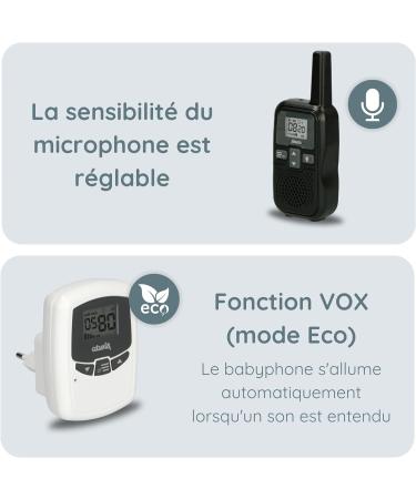 Alecto DBX80BK Baby Monitor - 3km Range Rechargeable VOX Function - Black/White - International Shipping Available - Buy Online on GoSupps.com