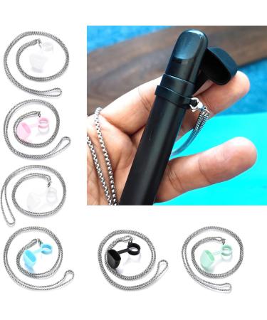 SOUTHJIELING 80cm Anti-Lost Metal Necklace | Yueke Relax Non-Slip Square Bead | Stainless Steel Chain - Black | International Shipping - Buy Online on GoSupps.com