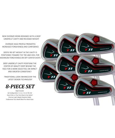 Custom XL XXL Irons Golf Club Set with Free Matching Sand Wedge | Power Back T11 +2 Irons | Big and Tall Extra Long | 4-PW Set - Buy Online on GoSupps.com