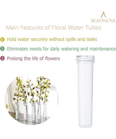 Beadnova 2.8 Flower Water Tubes - 60 Clear Plastic Floral Vials for Flower Arrangement and Decoration - Buy Online on GoSupps.com