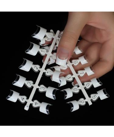 White French Fake Nail Tips - 12 Sizes, 24pcs/kit x 10 kits - DIY Acrylic False Nails Manicure Tool - Buy Online on GoSupps.com