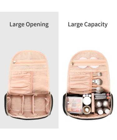 Ethereal Travel Makeup Bag - Large Capacity Vegan Leather Cosmetic Organizer in Black - Waterproof Toiletry Bag for Women - Small Size (1 Pack) - Buy Online on GoSupps.com