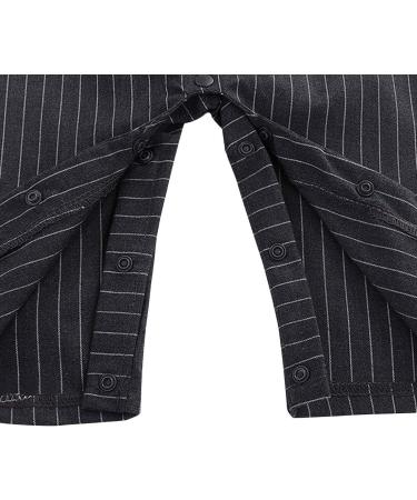 AmzBarley Baby Boys Tuxedo Romper Suit | Black Gentlemans Outfit for Kids | Birthday Party Dress Shirt Pants Vest Bowtie | 12-18 Months - Buy Online on GoSupps.com