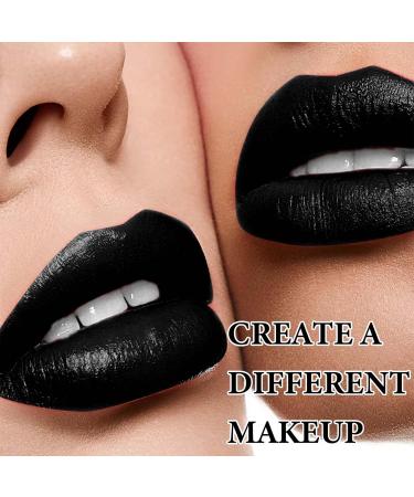 Black Lipstick & Lip Liner Set - Matte Waterproof Long-Lasting Lip Makeup for Halloween & Gothic Costumes | International Shipping - Buy Online on GoSupps.com