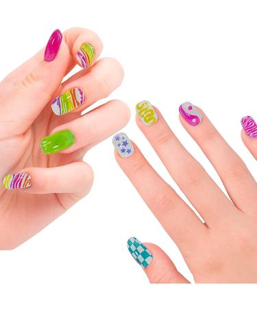 Townley Tween 96 Pcs Press-On Nails Set with 3D & Glow-In-Dark False Nails - Pre-Glue Acrylic Kit for Tweens - Perfect for Gifts, Parties, Sleepovers! - Buy Online on GoSupps.com