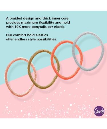 Goody Icy Holiday Ornament Elastics - 36 Count Assorted - Hair Accessories for Men, Women, Boys, and Girls - Secure & Style with Ease - Pain-Free for All Hair Types - Peach Pink Gold Silver - Buy Online on GoSupps.com