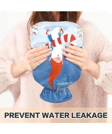Christmas Hot Water Bottle with Soft Fleece Cover - 2 Litre Comfort for Hot & Cold Therapy - Buy Online on GoSupps.com