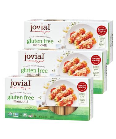 Jovial Manicotti Gluten-Free Pasta | Whole Grain Brown Rice Manicotti Pasta | Non-GMO | Lower Carb | Kosher | USDA Certified Organic | Made in Italy | 7 oz (3 Pack)