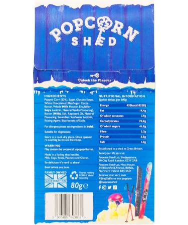 Popcorn Shed White Chocolate Gourmet Gift Box 80g - Gluten Free & Vegetarian Snack for Movie Night - Buy Online on GoSupps.com