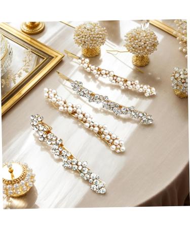8Pcs Rhinestone Hair Clips and Pearl Hair Clips 4 Style Vintage Elegance Blinger Hair Gems Zinc Alloy Bobby Pins with Rhinestone and Pearl for Women and Girls Hair Pins - Buy Online on GoSupps.com
