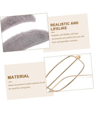 Doitool Halloween Costume Glasses Set - Self-Adhesive Mustache Eyebrows & Beard for Men | Perfect Rabbit Fur Costume Accessory - Buy Online on GoSupps.com