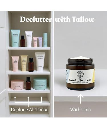 Beef Tallow for Skin | NAKED TALLOW BALM | 1 Ingredient - 100% Grass Fed Beef Tallow | Beef Tallow for Body & Face | Whipped & UNSCENTED for Sensititve Dry Skin Babies Eczema Psoriasis(4oz) 4 Fl Oz (Pack of 1) - Buy Online on GoSupps.com