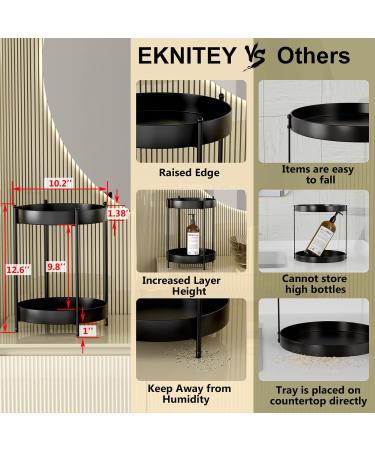 EKNITEY 2-Tier Vanity Organizer for Perfume & Skincare Black Bathroom Storage Rack (26x32cm) | Ideal Spice Racks for International Shipping - Buy Online on GoSupps.com