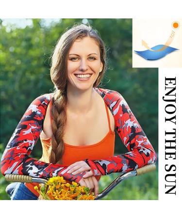 SSRDFU UV Protection Bolero for Women - 2-Piece Sun Scarf & Cooling Arm Sleeves with Fingerless Gloves - Perfect for Summer - Buy Online on GoSupps.com