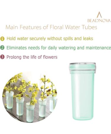 BEADNOVA Floral Water Tubes 1.6 Inch (Green, 20 Pcs) - Flower Vials for Flower Arrangement - Buy Online on GoSupps.com
