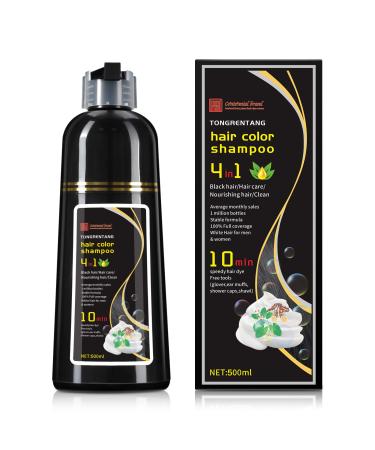 Chestnut Brown Hair Dye Shampoo 100% Coverage Gray Hair for Women & Men Hair Color Shampoo 4 in 1 Long Lasting Professional Hair Care 500ML