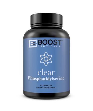 BoostCeuticals Phosphatidylserine 500mg Complex - Vegan Brain Sleep Support Supplement Phosphatidylserine 100mg Plus Ginko Biloba Gotu Kola & More No Stearates Non-GMO Gluten Free 90 Ct Clear