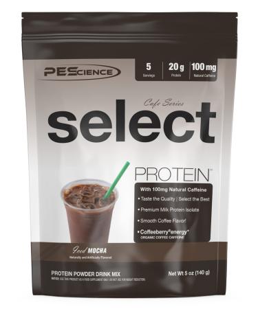 PEScience Select Cafe Protein  Iced Mocha  5 Servings  Coffee Flavored Whey and Casein Blend Iced Mocha 5 Servings (Pack of 1)