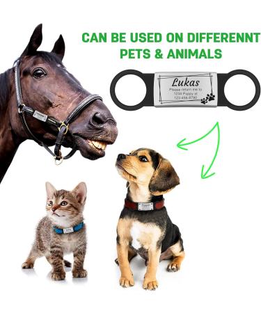 Natiform Personalized Dog Tags Slide-On Pet ID Tags Fun Wild Flower Frame Design Stainless Steel Dog Name Tags Engraved No Noise Customized Pet Identification Tags(S Silver) - Buy Online on GoSupps.com