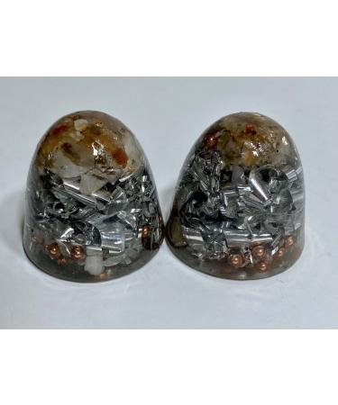 2 Power Dome Tower Busters Crystal Orgone Generator Energy Accumulator 7.83Hz/432Hz/528Hz/Advance Harmonics Many Beautiful Ingredients and Colors!! pd2(Crystal Clear)