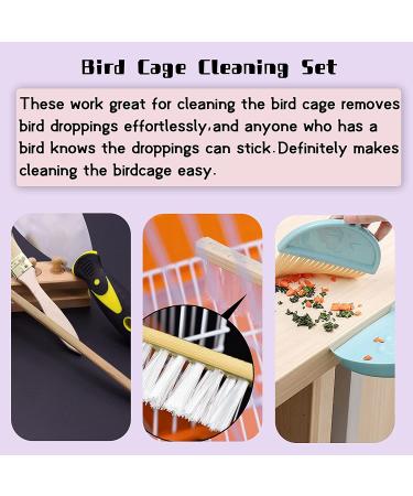 Bonaweite 4 Pack Bird Cage Cleaning Brush Set - Pet Supply Accessory for Parrots, Birds, Dogs, Cats - Kennel Cage Broom Cleaner - Buy Online on GoSupps.com
