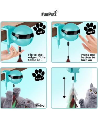 Interactive Cat Toy for Indoor Cats - Automatic 2-in-1 Feather Play with Smart Shut-Off - Robotic Electronic Toy for Kittens - Buy Online on GoSupps.com