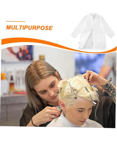 HONMEET Hairstylist Work Clothes Hair Stylist Smock Barber Smock Hairdresser Smock Hairdresser Workwear Pet Grooming Apron for Women Pet Grooming Work Clothes Nylon Polyester White - Buy Online on GoSupps.com